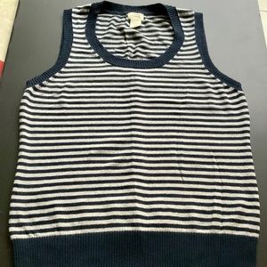 L.L. Bean Navy and White Striped Sweater
